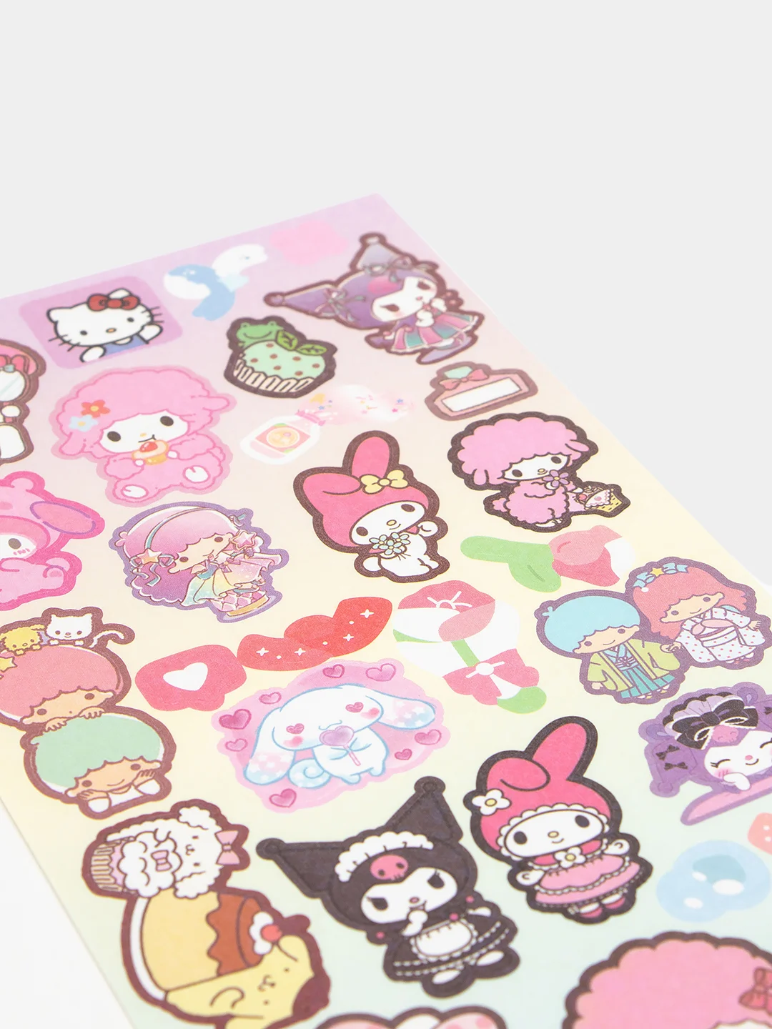 Пудровый стикерпак, стикеры Hello Kitty, наклейки "Куроми", декоративный скотч для скрапбукинга