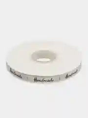 Белый лента атласная, для упаковки подарка, "Hand made", "Ручная работа", 10 мм, 45 метров