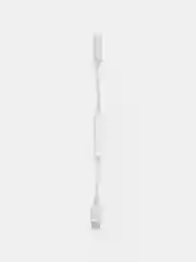 Белый переходник AUX на iPhone Lightning FaisON P-18 с регулятором громкости, 12 см