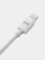 Белый переходник AUX на iPhone Lightning FaisON P-18 с регулятором громкости, 12 см
