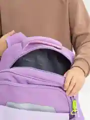 Сиреневый школьный рюкзак с пеналом