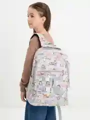 Серый школьный рюкзак с ремешками