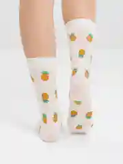 Красный носки женские, длинные, с принтом