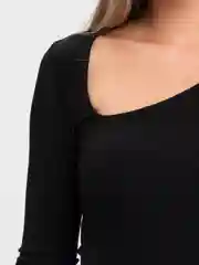Молочный лонгслив женский с косым вырезом, топ в рубчик, Sharmin