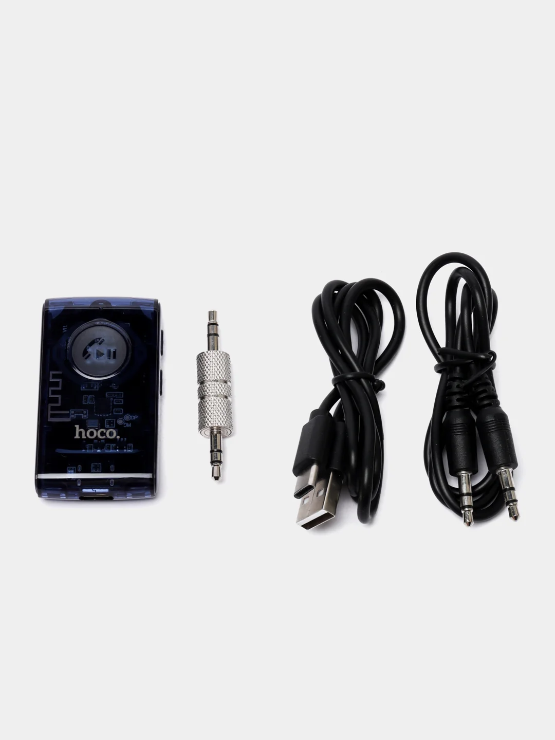 Темно-синий aux, Bluetooth ресивер Hoco E66, автомобильный Bluetooth адаптер, c LED индикатором