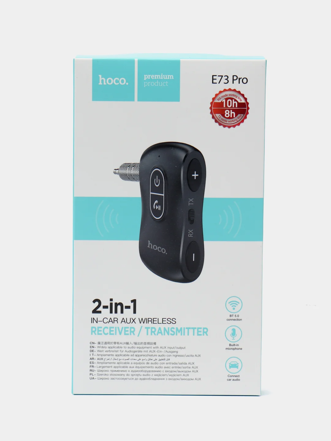 Автомобильный Bluetooth-приемник, ресивер Hoco E73 Pro Journey, до 10ч в работе