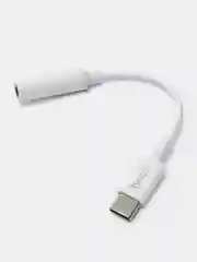 Белый переходник ДЛЯ НАУШНИКОВ hoco LS30 Туре-C - Jack 3.5mm, адаптер AUX Type-C