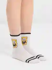 Фуксия носки унисекс с мультяшками, средней длины