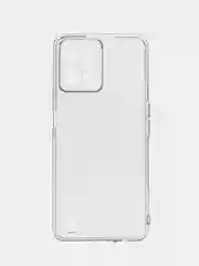 Красный чехол силиконовый Realme C 31 (Реалми С 31), матовый, с защитой камеры