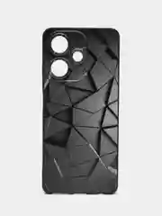 Тёмно-серый силиконовый чехол для Infinix Hot 30, с принтом, с рисунком (Инфиникс Хот 30)