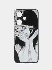 Белый чехол на Infinix Hot 30 Play / Инфиникс Хот 30 Плей прозрачный, с рисунком, защита камеры