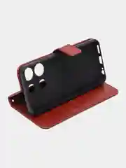 Багровый чехол-книжка с магнитной застежкой для Infinix Smart 7 Plus (Инфиникс Смарт 7 Плюс)