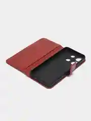 Багровый чехол-книжка с магнитной застежкой для Infinix Smart 7 Plus (Инфиникс Смарт 7 Плюс)