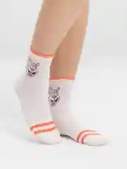 Коралловый носки унисекс с мультяшками, средней длины