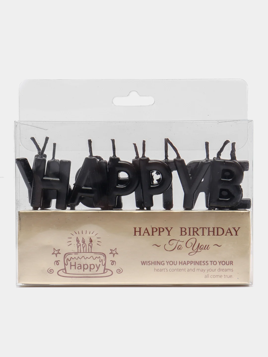 Черный свечи для торта Happy Birthday