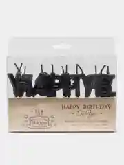 Черный свечи для торта Happy Birthday