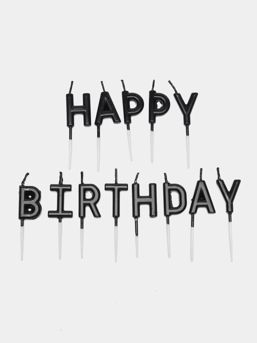 Черный свечи для торта Happy Birthday