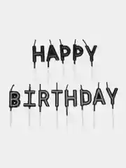 Черный свечи для торта Happy Birthday