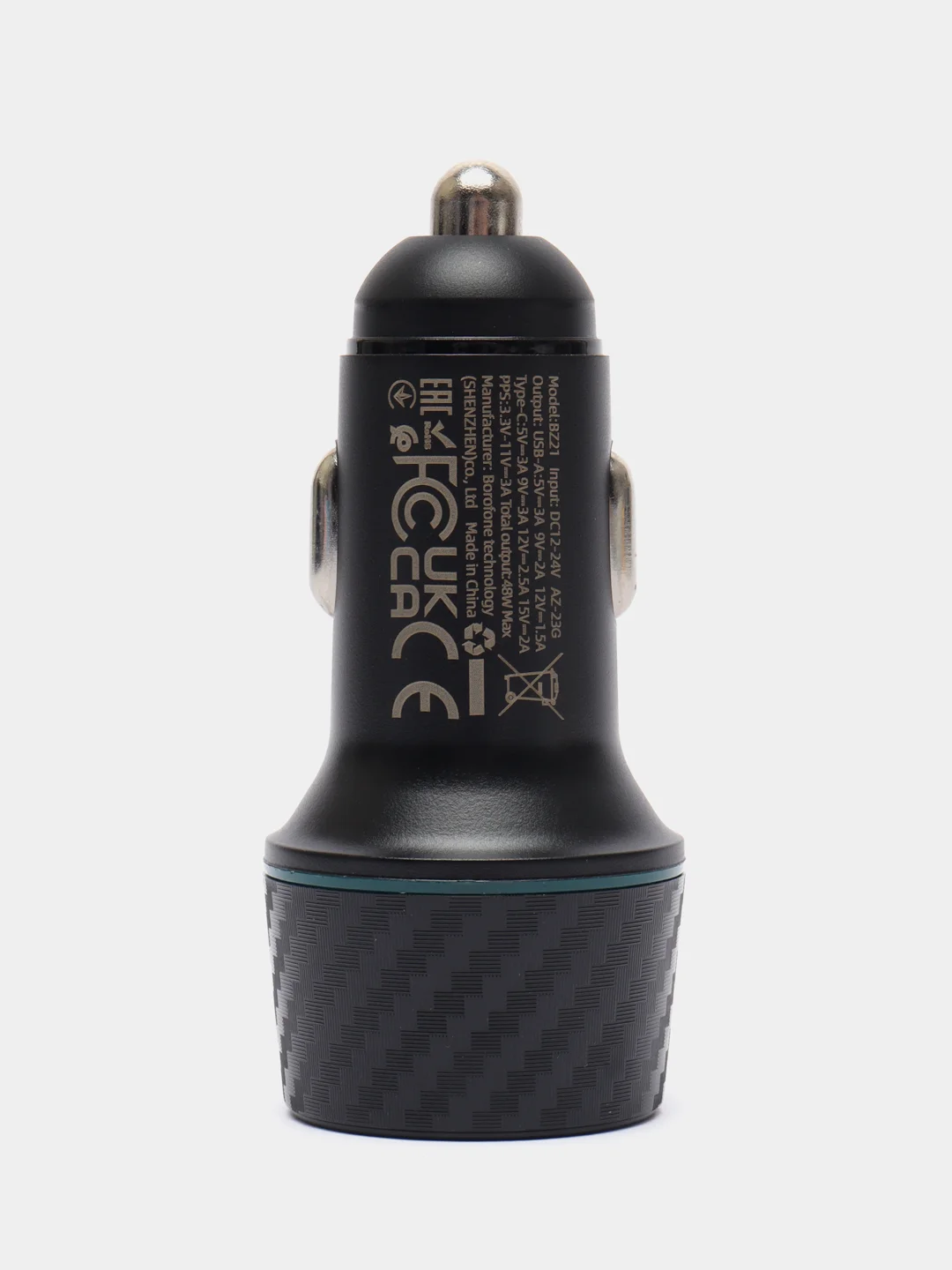 Черный автомобильное зарядное устройство Borofone BZ21, PD30W, QC 3.0, 2 USB