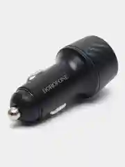 Черный автомобильное зарядное устройство Borofone BZ21, PD30W, QC 3.0, 2 USB