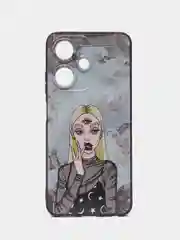 Пудровый силиконовый чехол для Infinix HOT 30i (Инфиникс Хот 30 Ай), с принтом, с рисунком