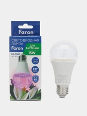 Лампа светодиодная для растений, А60 (15W) 230V E27, красно-синий спектр LB-7061