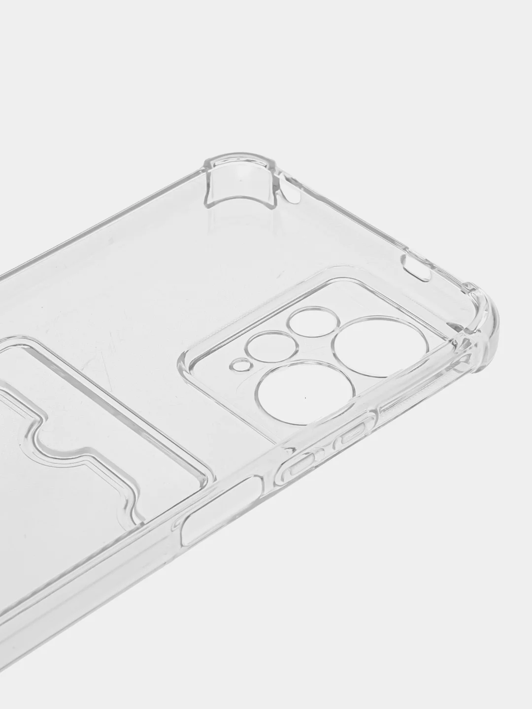 Прозрачный противоударный чехол BROSCORP для Xiaomi Redmi Note 12 4G силиконовый с карманом для карт