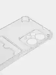 Прозрачный противоударный чехол BROSCORP для Xiaomi Redmi Note 12 4G силиконовый с карманом для карт