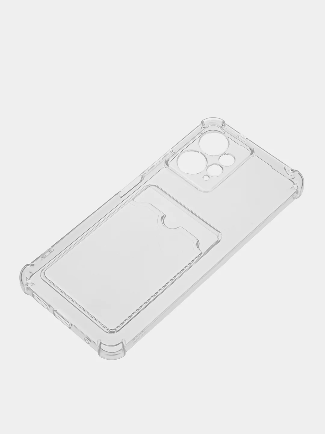 Прозрачный противоударный чехол BROSCORP для Xiaomi Redmi Note 12 4G силиконовый с карманом для карт