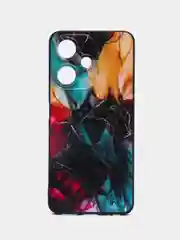 Фиолетовый силиконовый чехол для Infinix HOT 30i (Инфиникс Хот 30 Ай), с принтом, с рисунком