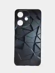 Тёмно-серый силиконовый чехол для Infinix HOT 30i (Инфиникс Хот 30 Ай), с принтом, с рисунком
