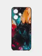 Фиолетовый чехол на Infinix Hot 30 Play / Инфиникс Хот 30 Плей прозрачный, с рисунком, защита камеры