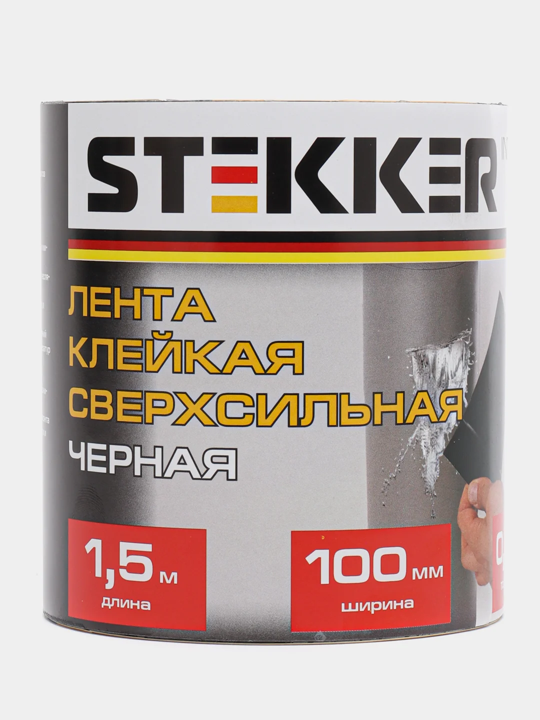 Лента  клейкая сверхсильная 0,7*100 мм, 1,5 м. черная INTP9-0715-10