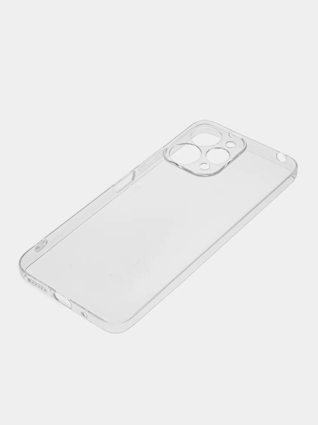 Прозрачный силиконовый чехол BROSCORP для Xiaomi Redmi 12 с защитой камер и от прилипания