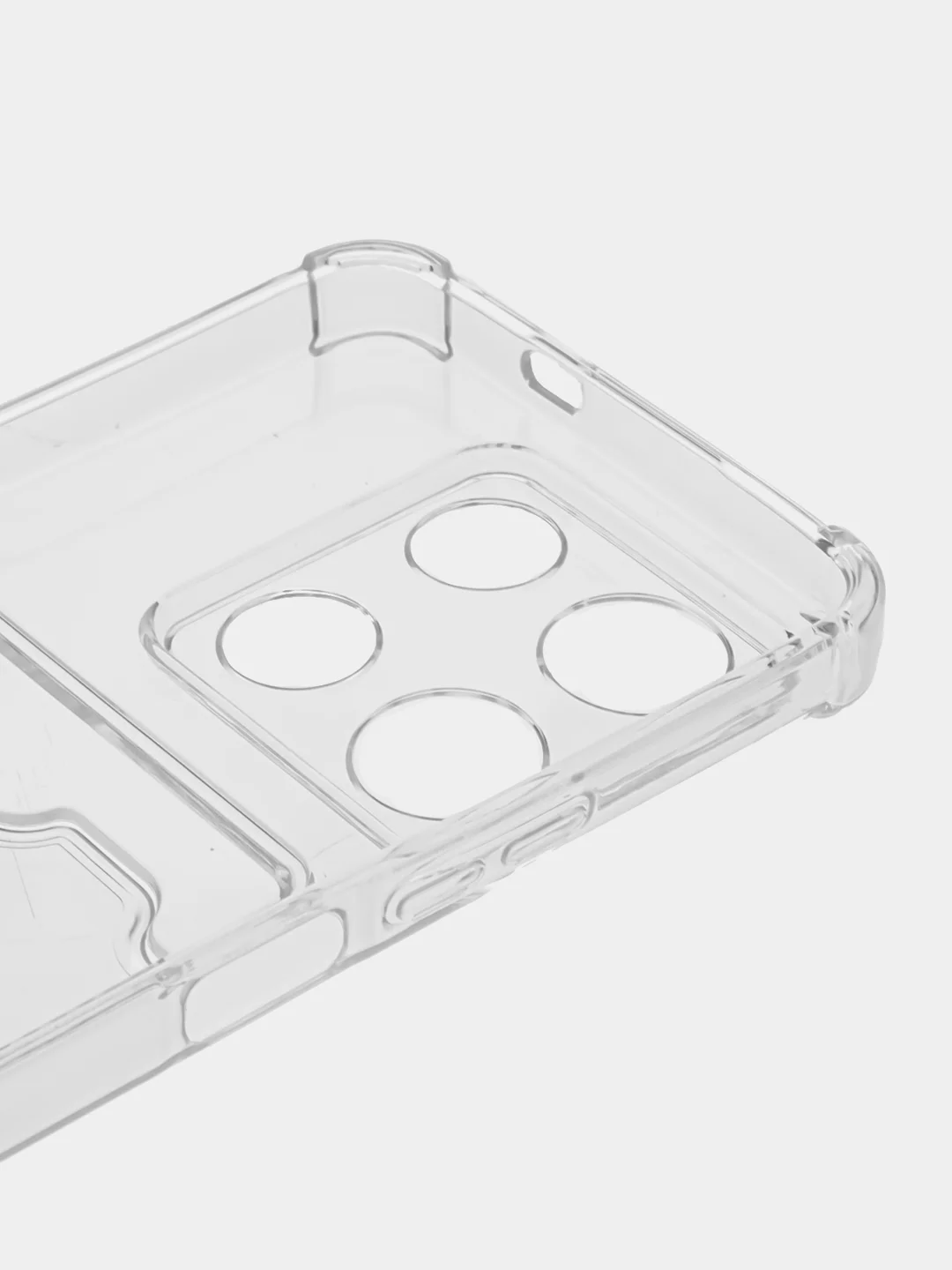 Прозрачный противоударный чехол для Xiaomi Redmi 12, силиконовый, BROSCORP, с карманом для карт