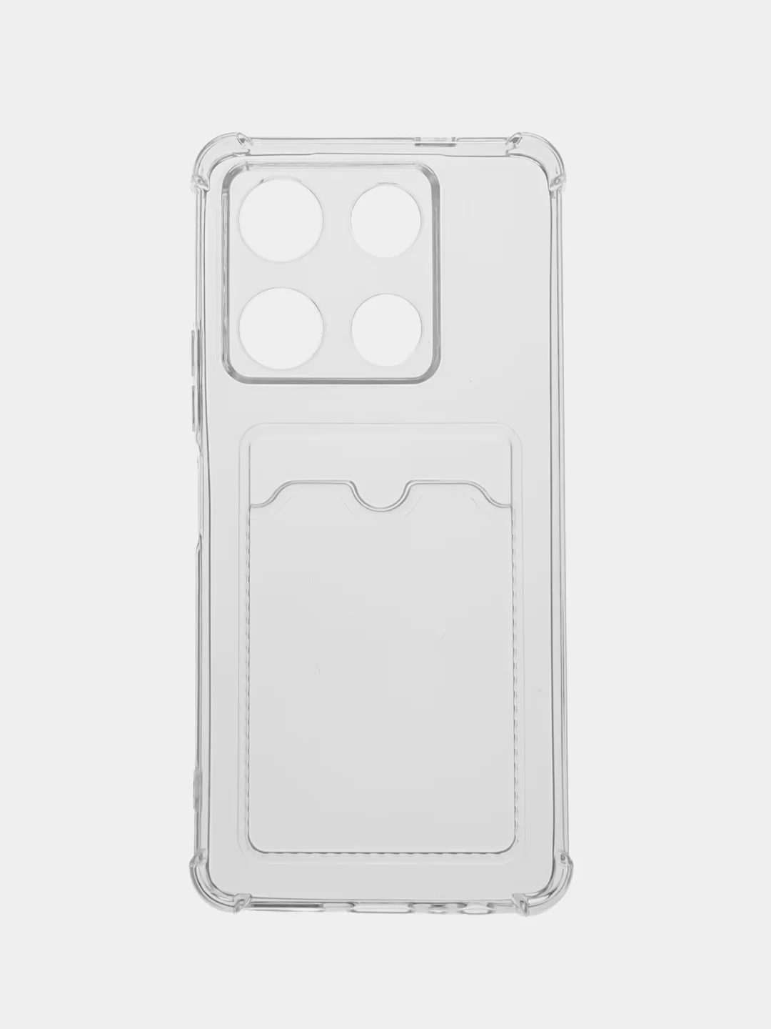 Прозрачный противоударный чехол для Xiaomi Redmi 12, силиконовый, BROSCORP, с карманом для карт