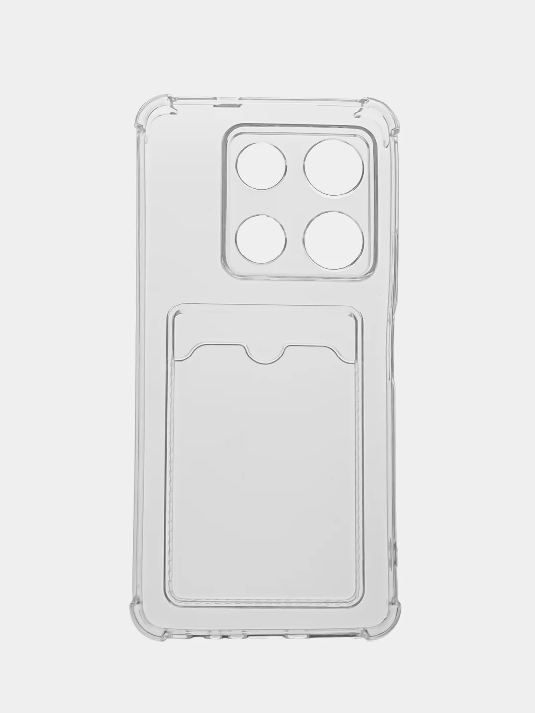 Прозрачный противоударный чехол для Xiaomi Redmi 12, силиконовый, BROSCORP, с карманом для карт