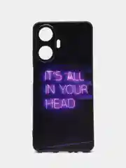 Серый чехол для Realme C55 (Реалми С55), с принтом, с рисунком