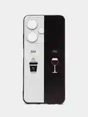 Бирюзовый силиконовый чехол для Infinix HOT 30i (Инфиникс Хот 30 Ай), с принтом, с рисунком