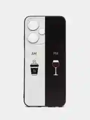 Бирюзовый чехол на Infinix Hot 30 Play / Инфиникс Хот 30 Плей прозрачный, с рисунком, защита камеры