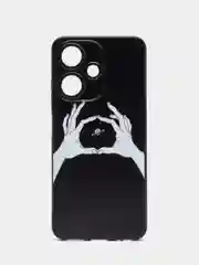 Пастельно-коралловый силиконовый чехол для Infinix HOT 30i (Инфиникс Хот 30 Ай), с принтом, с рисунком