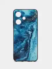 Тёмно-бирюзовый силиконовый чехол для Infinix HOT 30i (Инфиникс Хот 30 Ай), с принтом, с рисунком
