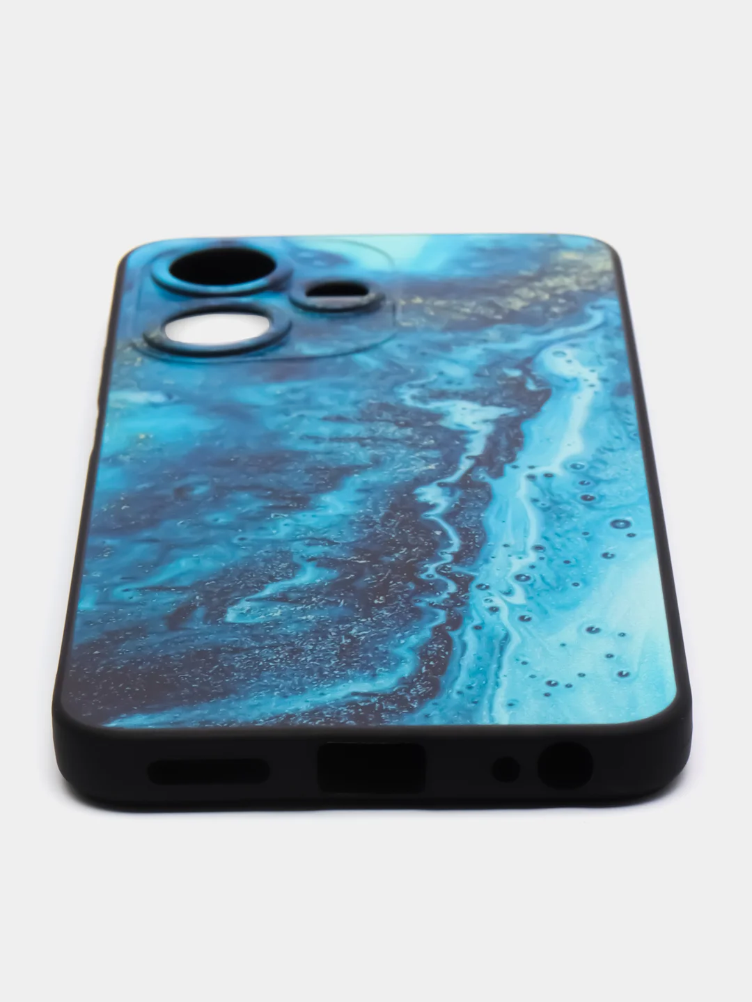 Тёмно-бирюзовый силиконовый чехол для Infinix HOT 30i (Инфиникс Хот 30 Ай), с принтом, с рисунком