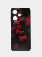 Оранжевый силиконовый чехол для Infinix HOT 30i (Инфиникс Хот 30 Ай), с принтом, с рисунком
