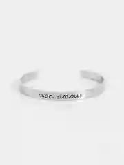 Стальной браслет с гравировкой "Mon amour"