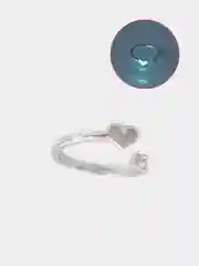 Кольцо со светящимся сердечком и стразой