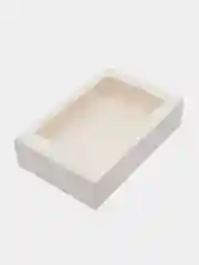 Белый подарочная картонная коробка с окошком, крафтовая коробочка, Eco, с окном для подарка