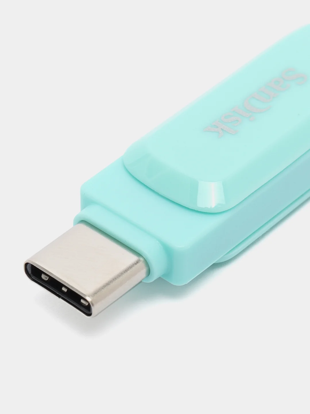 Бирюзовый флешка SanDisk ULTRA USB 3.1, Type-C, карта памяти, поворотная, 4 размера