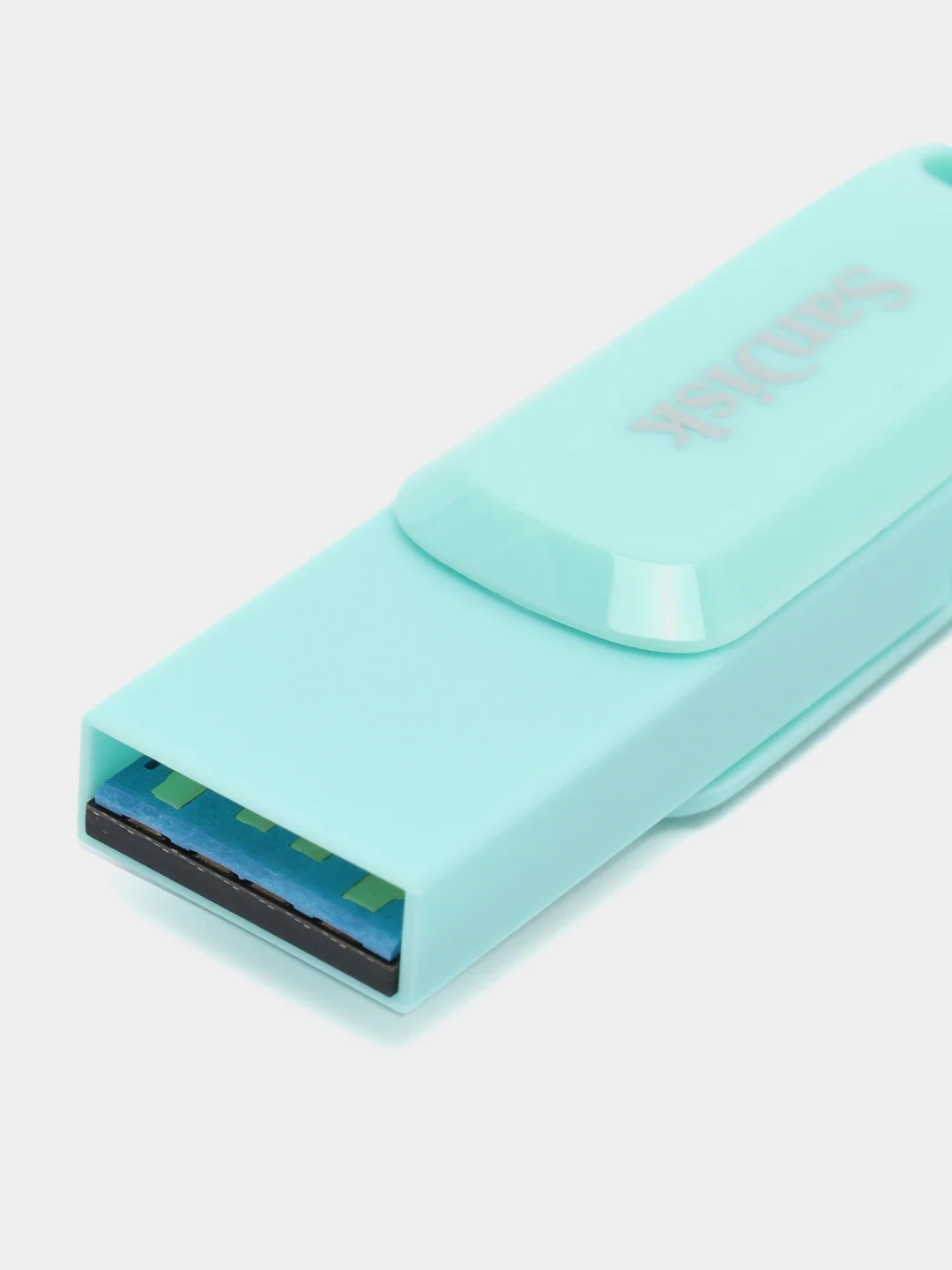 Бирюзовый флешка SanDisk ULTRA USB 3.1, Type-C, карта памяти, поворотная, 4 размера