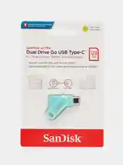 Бирюзовый флешка SanDisk ULTRA USB 3.1, Type-C, карта памяти, поворотная, 4 размера